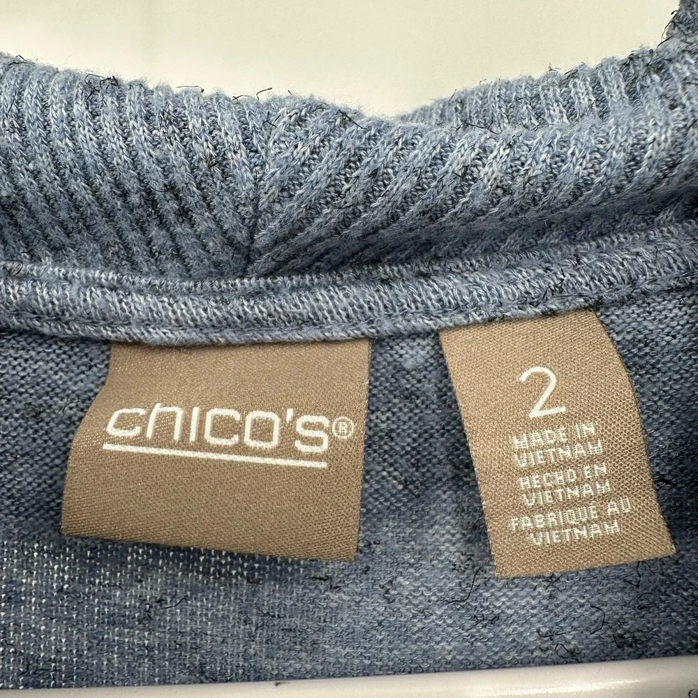 Chicos Womens Minimalist Cowl Neck Top Size 2 US M Contemporary Elevated Basic